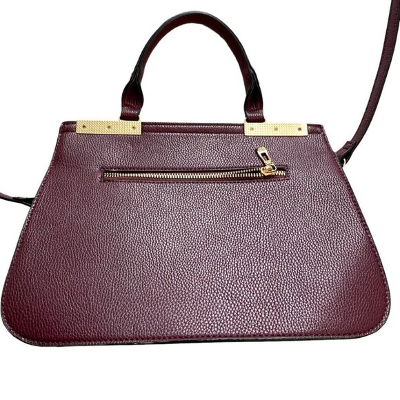 NWOT CELINE DION PLUM BURGUNDY OPUS FAUX LEATHER SUEDE HAND BAG - OS - Picture 2 of 11